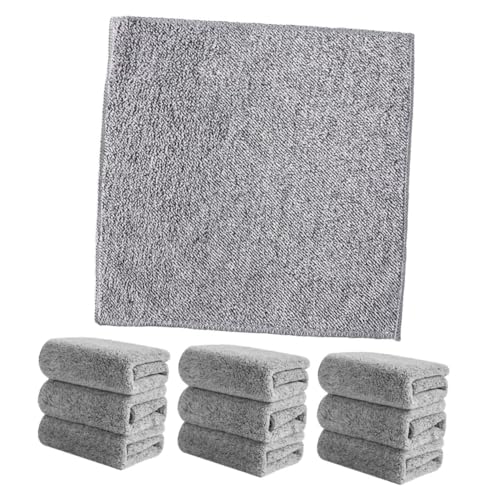 DEARMAMY 10 Piezas paño de Cocina Productos Fregar Interior Pesado trapillo bayeta escurreplatos paños Microfibra Limpieza fregador de Utensilios Toalla de Pan Fibra extrafina Grey