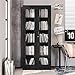 PEUKC Display Storage Cabinet with Glass Door, 71 Inches Metal Curio Cabinet with 4 Adjustable Shelves, Locking Glass Display Case for Home, Office, Clinic, Pantry, Assemble Required (Black)