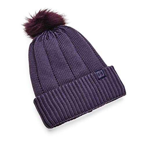 Under Armour Damen Around Town ColdGear Infrared Beanie Mütze für kaltes Wetter, Twilight Purple (500) / Midnight Navy, Einheitsgröße
