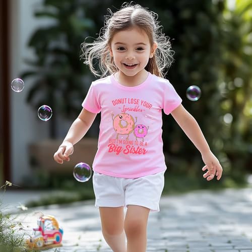 Image of Big Sister Announcement T Shirt Toddler Girls Promoted to Big Sister Tees Outfits 1-7 Years
