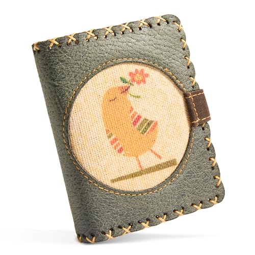 Soft Leather Purse for Women, Trifold Design, 12 Credit Card Holder, Coin Zipper Pocket, 2 ID Windows, Slim Travel Wallet – A Thoughtful Gift for Her., Navy Grey | Little Bird, Small2