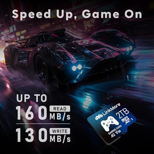 Image of LinkMore 2TB Gaming Micro SDXC Card, A2, UHS-I, U3, V30, Class 10, Read Speed Up to 160MB /s, Write Speed Up to 130MB /s, SD Adapter Included (XV23 PRO)