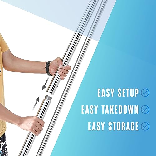 Houseables Aerial Silks, Aerial Yoga Stand, Yoga Swing Stand, Ariel Silks For Home, Ariel Swing, 10 FT Steel Frame, 13 YD Teal Fabric, Hammock, Gymnastics, Acrobatics, Indoor, Equipment Set, Portable