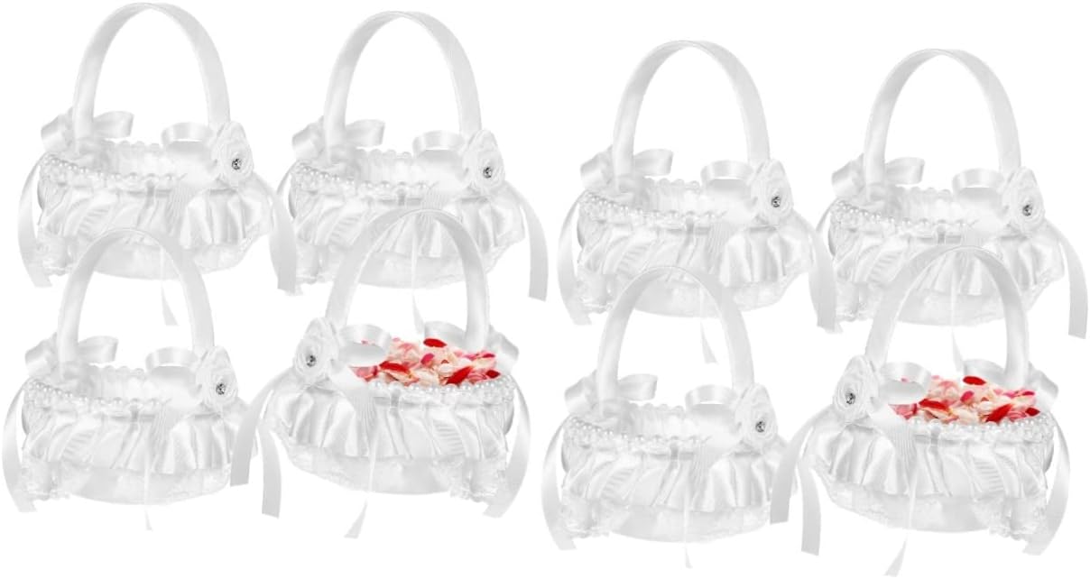 Cabilock 8pcs Little Baskets Rustic Flower Box Wedding Decor Flower Girl Baskets