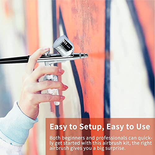 Image of Portable, Light Weight, High Performance Air Brush & Compressor Kit,Dual Action Gun for Art, Craft, Makeup, Cake Decoration, Temporary Tattoo