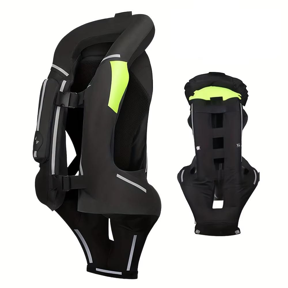 MHysa Męska kamizelka z poduszką powietrzną, kamizelka ratunkowa, kurtka motocyklowa, odblaskowa kamizelka z poduszką powietrzną do motocrossu, rozmiar S–3XL