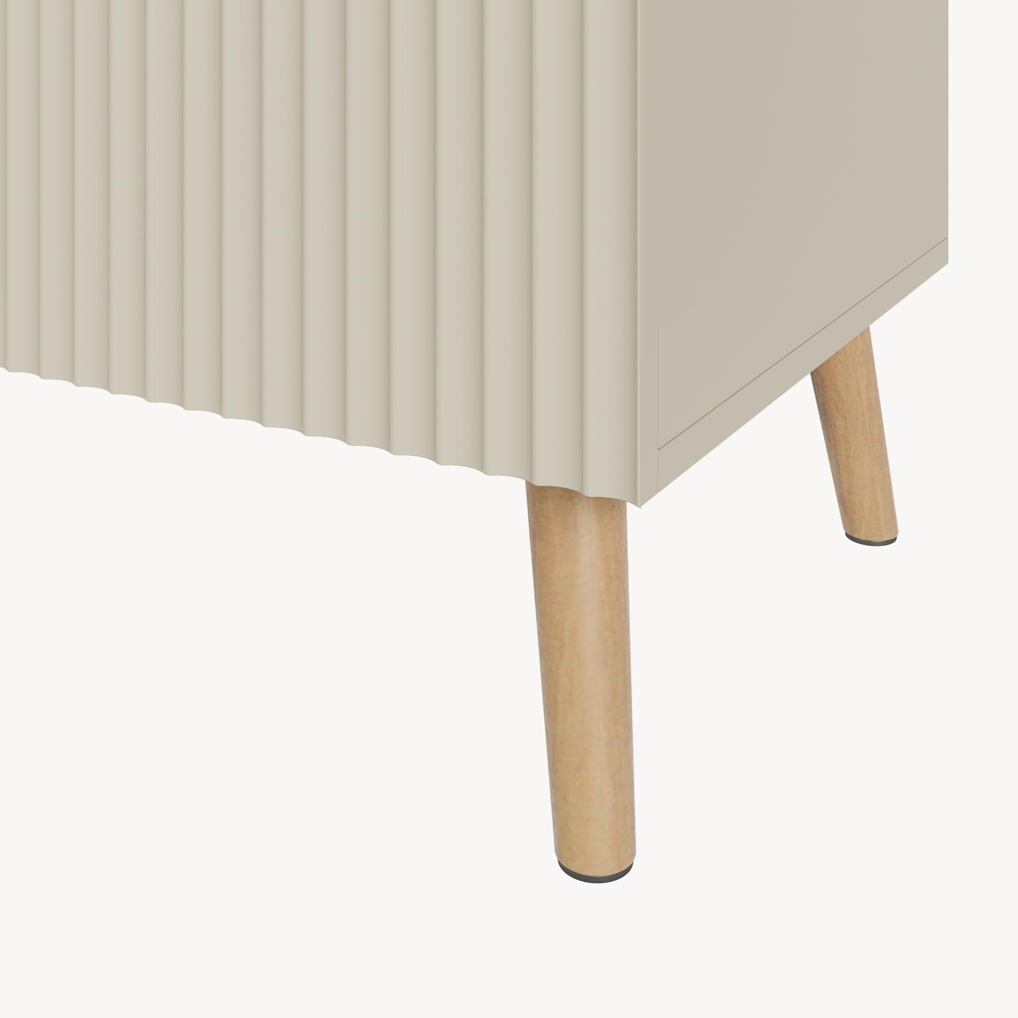 [en.casa] Sideboard Nand mit 3 Türen 120x40x76 cm Oatmeal