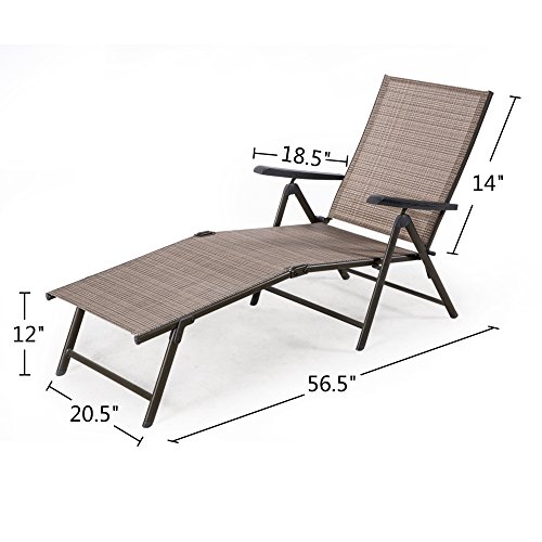 Cloud Mountain Adjustable Chaise Lounge Chair Recliner Outdoor Folding Lounge Chair Chaise Lounge Chair Recliner Patio Pool Sun Loungers Chair New, 2 Packs