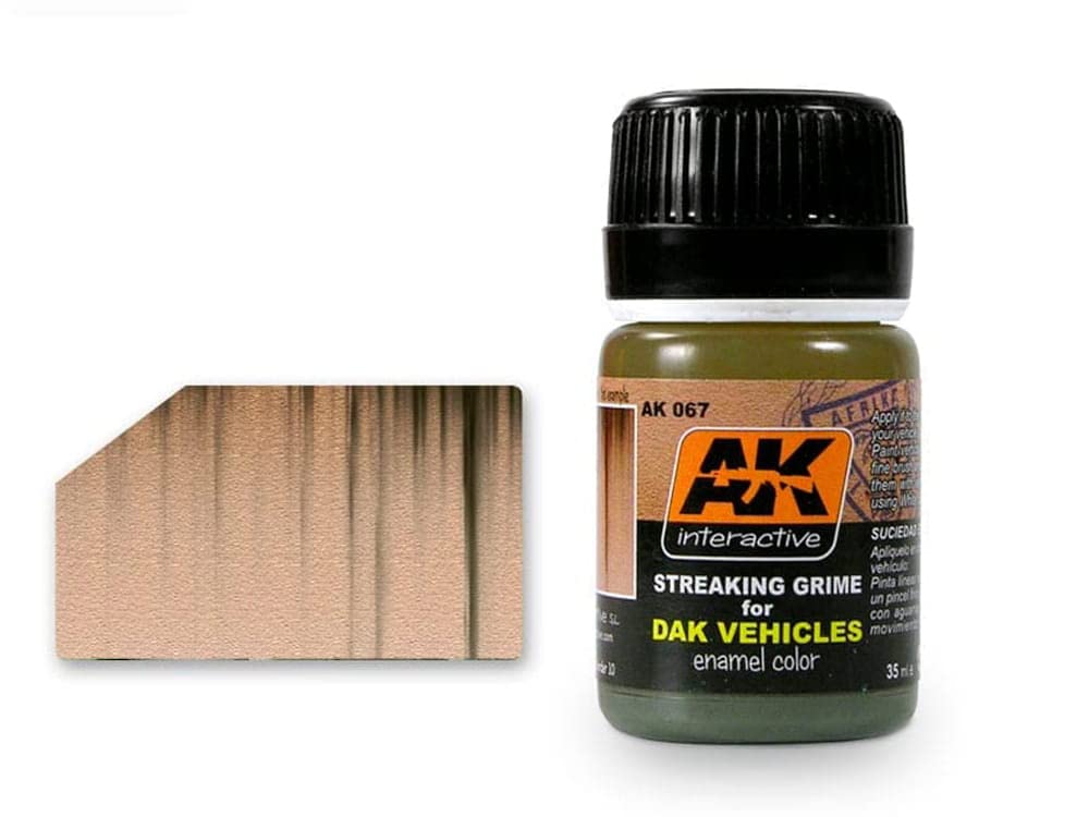 Ak Interactive Grey,White Ak Weathering Ak067 Streaking Grime For Afrika Korps Vehicles (35Ml)