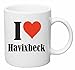Reifen-Markt I Love Havixbeck Keramik Kaffeebecher 330 ml, weiß Teetasse Spülmaschinenfest mikrowellengeeignet Geschenkidee, Motiv 139078