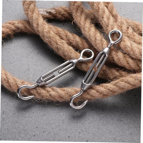 UKCOCO 5pcs tensores de cable industriales de acero inoxidable 304 tipo ojo a gancho para tensado de cables para cercas y toldos miniatura 6