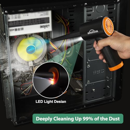 Draadloze luchtstofzuigerï¼Elektrische stofblazerï¼60000 rpm 3 instelbare snelheden met led-design voor toetsenbord, elektronica, huishoudelijke reiniging, alternatief voor (Air Duster) - Afbeelding 7