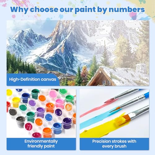 Peinture Numero Adulte, Fleurs et arbres colorés, Peinture par Numéro Débutants, Magnifique paysage naturel, Numéro d'Art Kit Peinture par Décoration, Loisirs Créatifs, Décoration de Maison 40x50cm – vue 4
