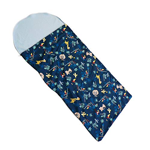 Modulit Sac de Couchage pour bébé/Enfant, Taille 2 à 6 Ans, Duvet Tout Doux en Polaire, Confortable, Chaud et agréable pour Dormir - Fabrication Française (Jungle Bleu) Cover