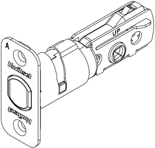 Kwikset 81305 RCAL Adjustable Deadbolt Latch with Round Corner Latch Faceplate, Polished Brass