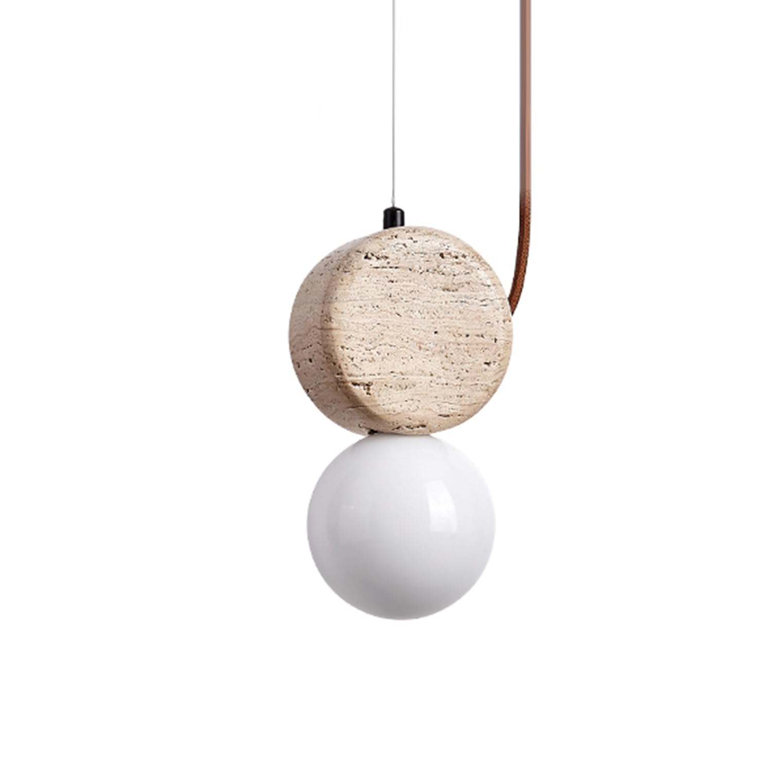 Mtnroo Multicolor Japanese Wabi-Sabi Style Hanging Lamp Circular Nordic Style Pendant Lights Creative Travertine Ceiling Light Chandelier G9 Base Vintage Lighting Fixture For Foyer Indoor Home Shop