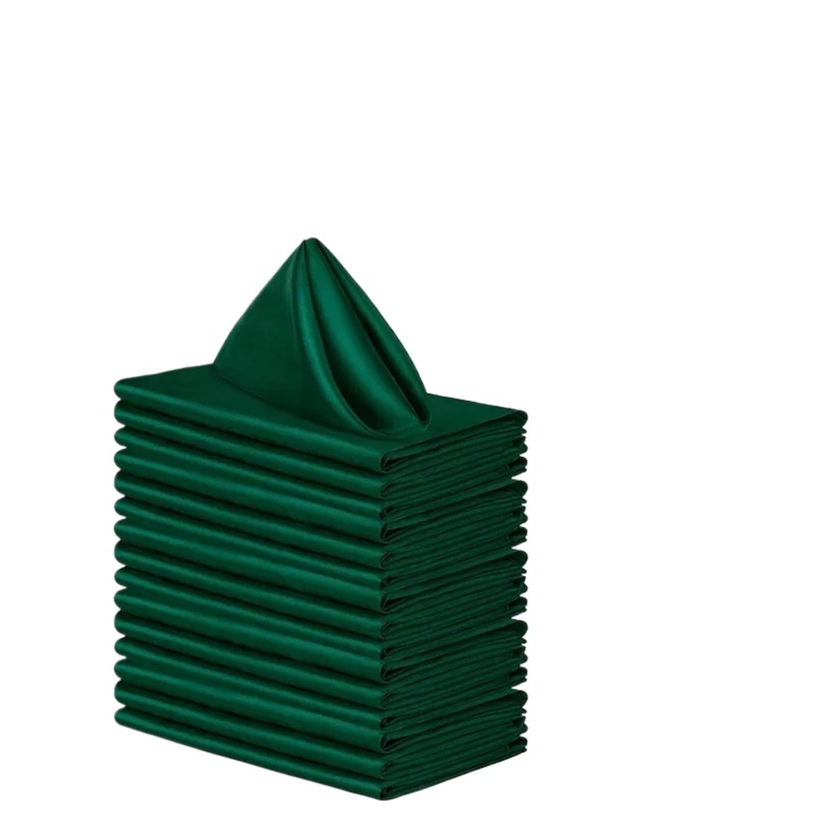 Table Napkins 12Pcs 30X30cm Satin Table Napkin Soft Handkerchief Romantic Wedding Banquet Square Napkins Dinner Decoration(Green)