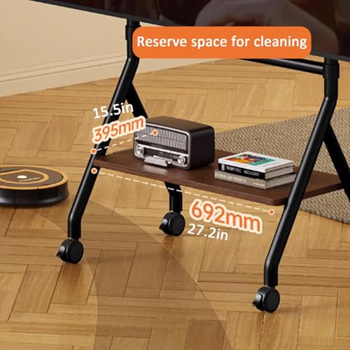 Soporte móvil para TV ajustable con ruedas 32-75 pulg. negro miniatura 7