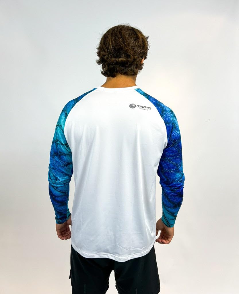 OUTWATER Camp One Fish Scale– Camiseta de pesca para hombre, protección solar, antirrayos UV, manga larga, UPF50+ | Pesca, Barco, Outdoor