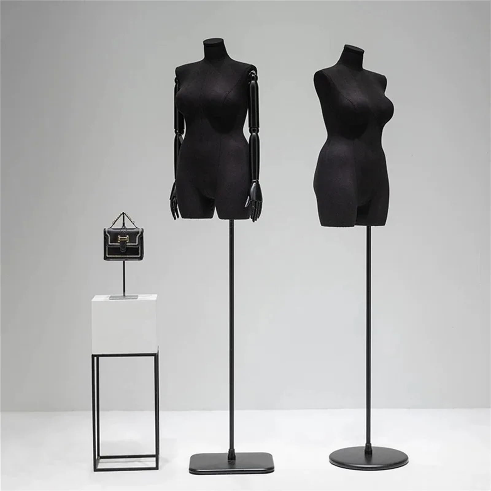 Maniqui Costura Maniquí Grande de Tela Saco for Ropa Mujer Talla , Torso maniquí Cuerpo Gordo con Manos Madera pie(White with Head 185-255cm)
