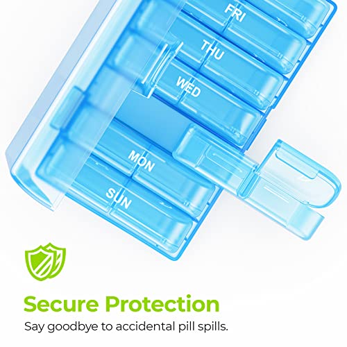 Image of AUVON Weekly Pill Organizer 2 Times a Day, One-Sided Opening, Easy to Use