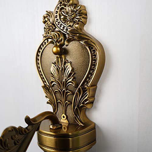 Image of Vintage Wall Sconce, Antique Brass Wall Light, Crystal Floral Bedside Wall Lamp for Entrance, Bedroom, Hallway