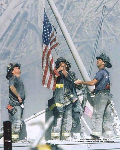 Amazon.com: New York Firefighters Raising Flag 9/11 NYC 8x10 Silver ...