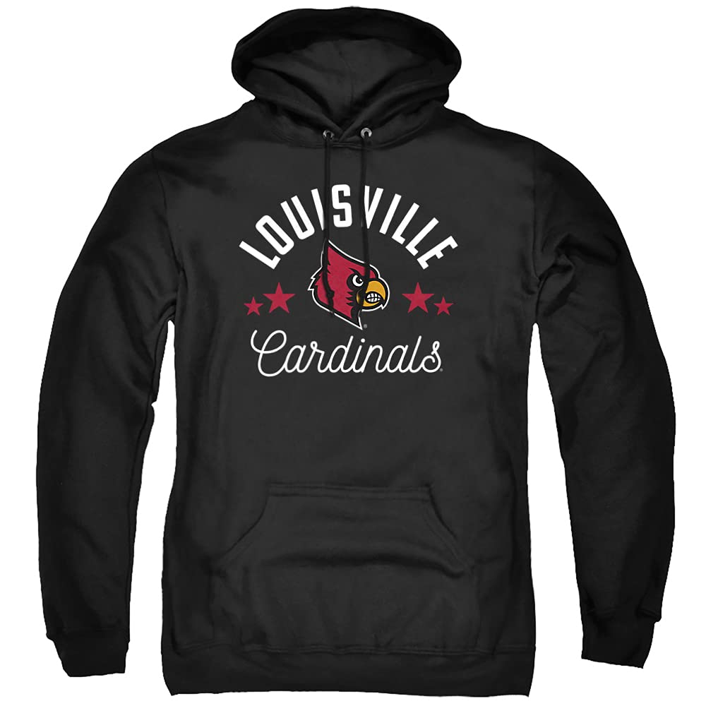 University of Louisville Official Mascot Unisex Adult Pull-Over Hoodie,Black, Medium