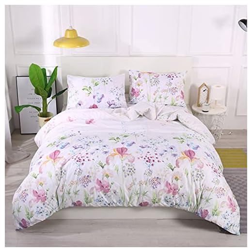 Cenlan Hills Funda Nordica Cama 135/150 Flores Acuarela Motivo, Funda Edredon 220x240 cm con 2 x Fundas Almohada de 50x75 cm, Microfibra Juego de Cama de Fundas Nórdicas