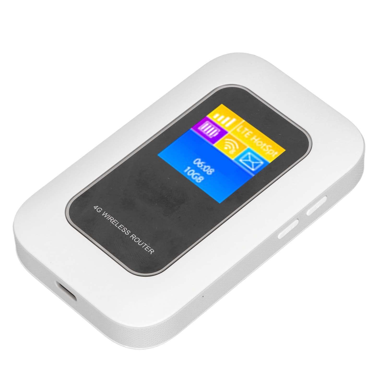KIMISS Portable 4G LTE Mobile WiFi Hotspot Router | Dispositivo WiFi de Viaje Desbloqueado con Ranura de Tarjeta SIM | Fit UK y EU Networks | Admite hasta 10 Usuarios