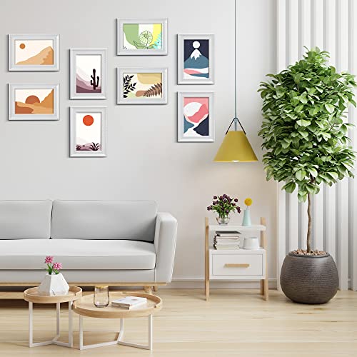 Houseables 4X6 Picture Frames Set, 12 Pack, Glass, White, Multi Photo Kit, Gallery Wall Décor, Tabletop Display, Horizontal Or Vertical Frame Hanging Mount, For Desk, Family Mural, Collage Bundle #TOP5