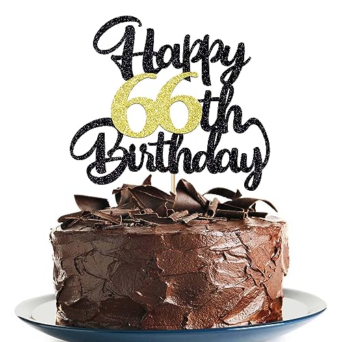 Image of 66th Happy birthday cake topper happy cake decoration 66th birthday party decoration gift plugin (66)