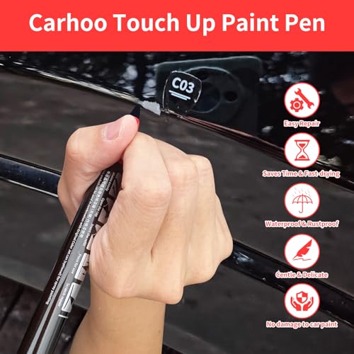 Image of Carhoo 1D9 Silver Graphite Metallic Compatible With Toyota Exact Match Touch Up Paint Pen, Car Scratch Remover for Nicks and Chips Repair - 0.56 Fl Oz(16ml)