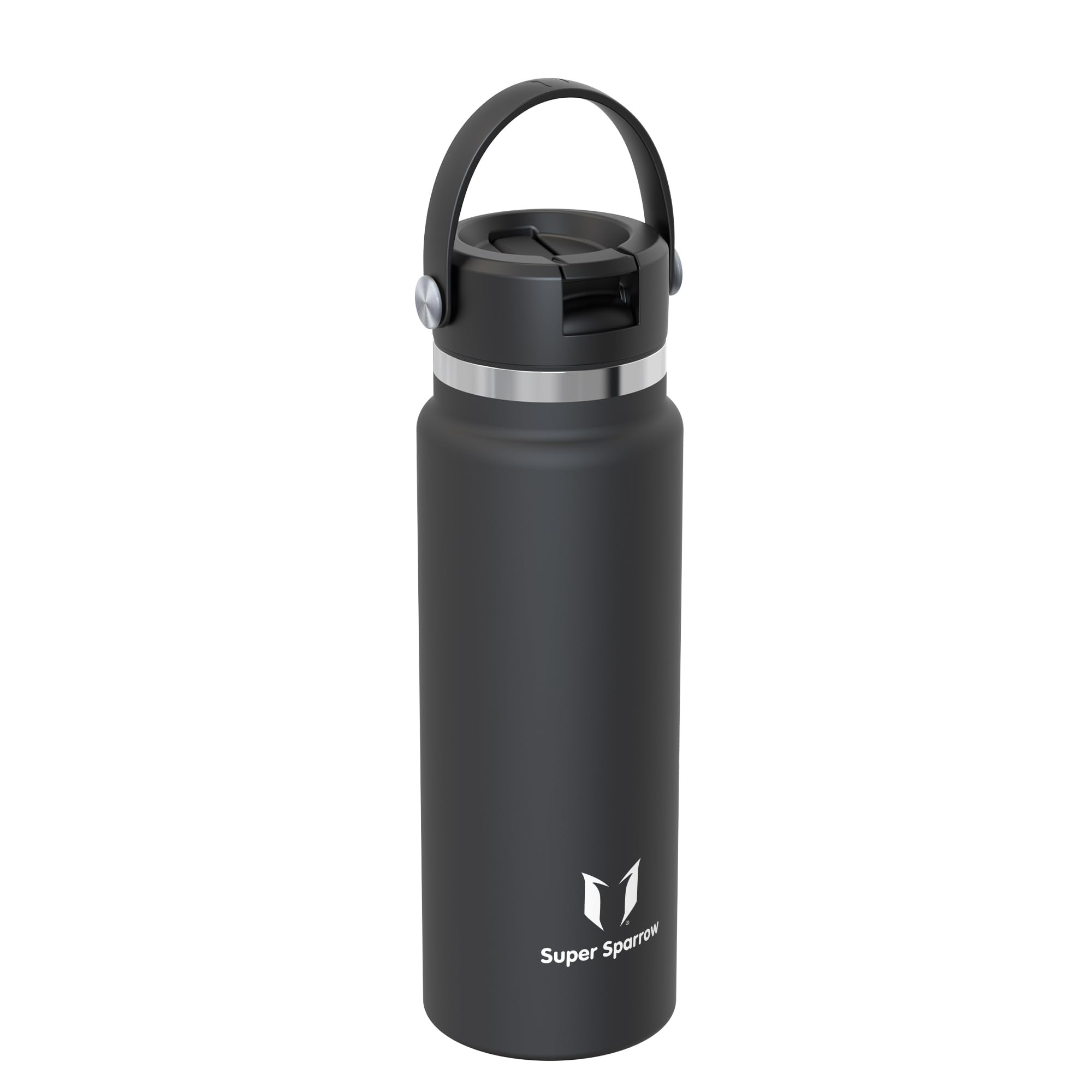 Sparrow Borraccia Termica - 500ml/750ml/1L/1.2L - SwivelSip Bottiglia Acciaio Inox - Senza BPA Borracce Termiche, Borraccia con Cannuccia Ergonomica per Scuola, Sportiva, Campeggio, Palestra