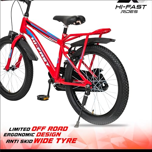 Image of HI-FAST Gangster 20T Cycle for Boys & Girls 7 to 10 Years with Tyre-Tube & Side Stand (Semi-Assembled) 20 Inches,Road Bike, Rigid