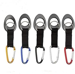 Durable Silicone Water Bottle Holder Hook Carrier with Carabiner Clip & Key Ring, Fits Any 12oz, 17oz and 25oz Water Bottles for Outdoor Activities Camping Hiking Traveling or Daily Use