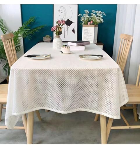 Nappe en polyester blanc à motif géométrique 140x220 de qualité supérieure pour réception - 3