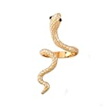 Caiyao Vivid 3D Snake Rings Simple Open Ring Adjustable personality Animal Jewelry for Women Girls