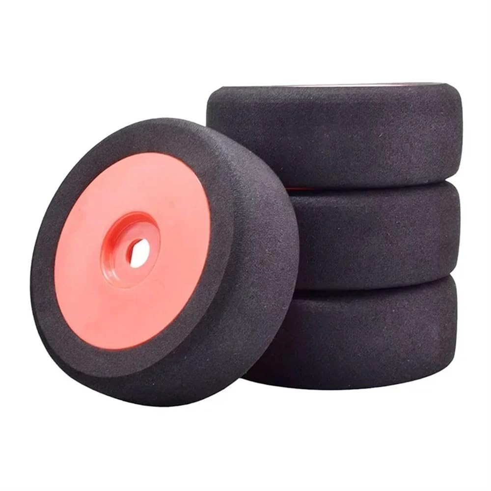 Set di pneumatici e cerchioni in schiuma in scala 1/8, set da 118 mm, esagonale da 17 mm, compatibile con veicoli da corsa RC(RED)