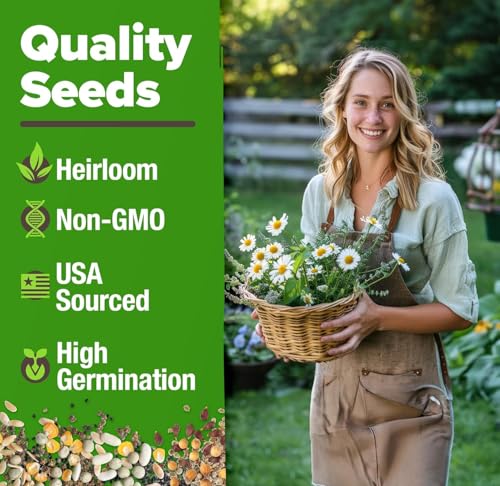 Image of HOME GROWN Medicinal Herb Seeds Vault - 2,000+ Seeds, 6 Non GMO Heirloom Varieties for Indoor & Outdoor Garden - Lavender, Chamomile, Mint, Lemon Balm, Peppermint, Echinacea