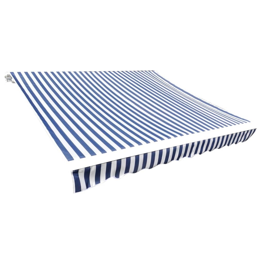 puraday Tissu de rechange pour store 6 x 3 m Revêtement de store Bleu et blanc Tissu de store imperméable en polyester avec revêtement PU