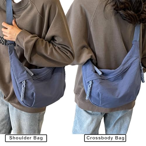 Image of Crescent Crossbody Bags for Women Nylon Travel Luna Hobo Bag Dumpling Purse