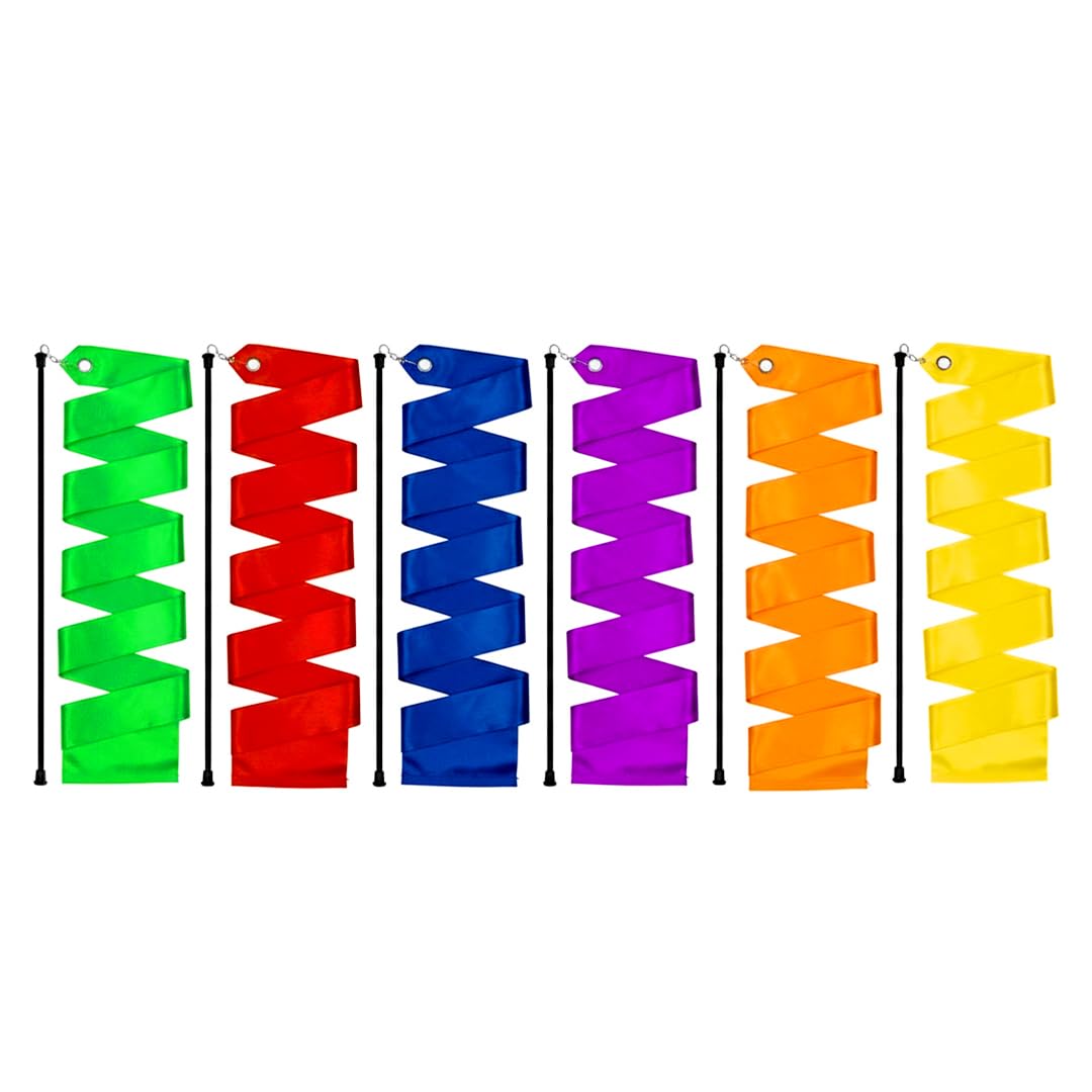 SLG Sports Ribbon with Stick (Pack of 1) | 4 Meter Rhythmic Gymnastics Dance Ribbon Wand | Twirling Streamer Ribbon Stick for Ballet, Cheerleading & Performances (Orange)-image-33
