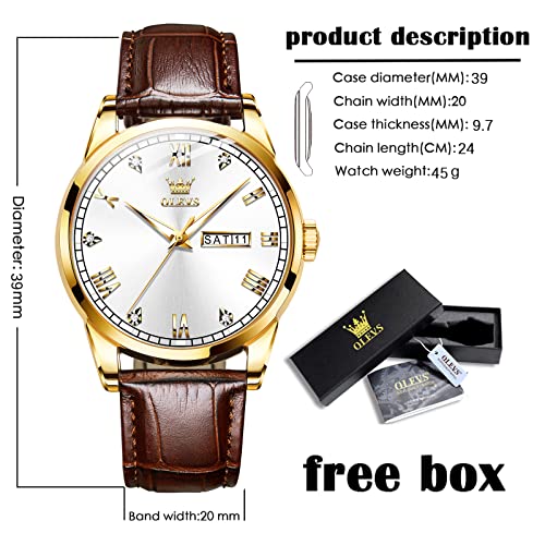 Image of OLEVS Men's Watches Analog Quartz Chronograph Dress Watch Multifunctional Stainsteel Steel Waterproof Classic Original Watch for Man