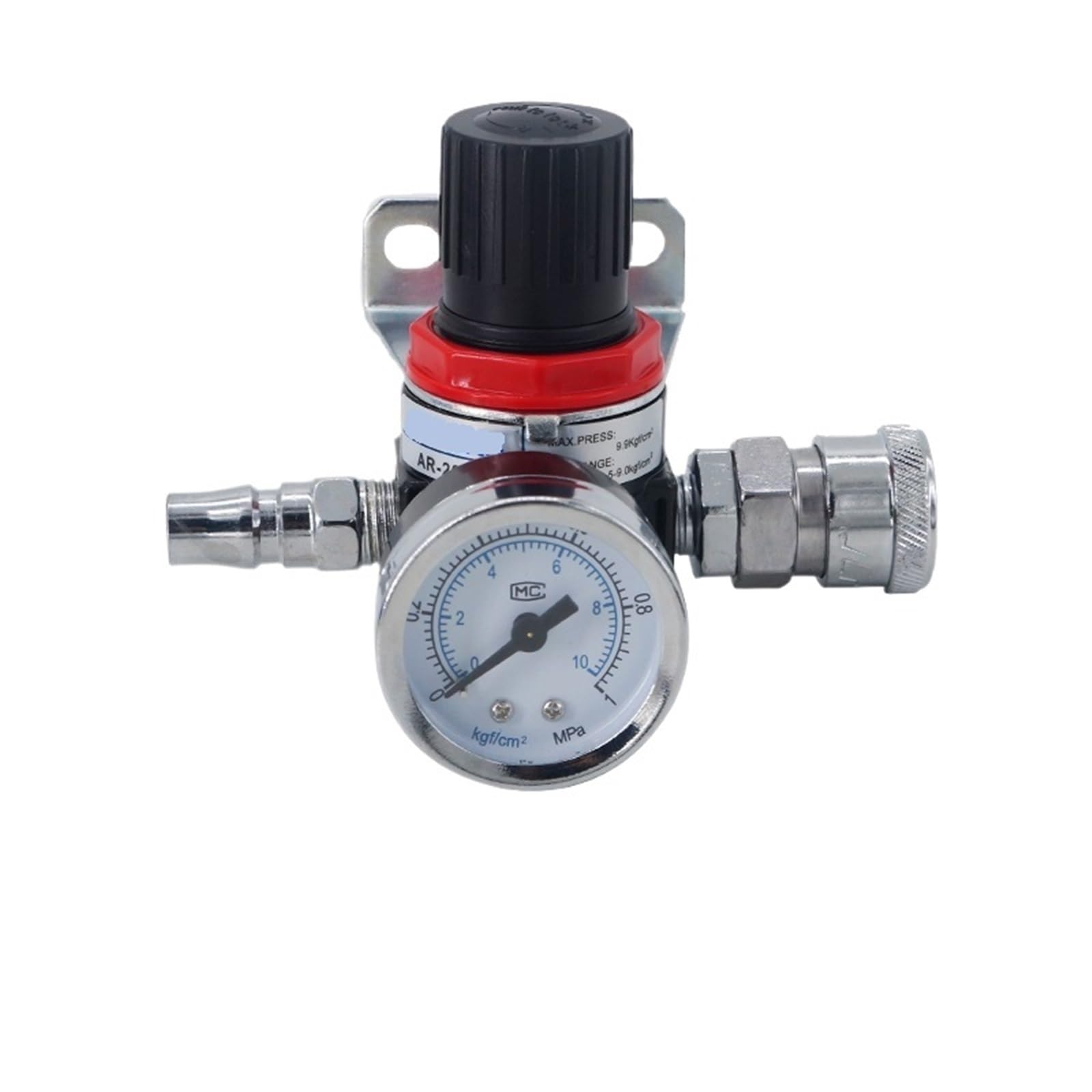 AR2000 G1/4 Mini Air Pressure Regulator Adjustable Pneumatic Reducing Valve with Gauge for Compressor AR1500 BR3000 BR4000 10bar(AR2000-C Type)