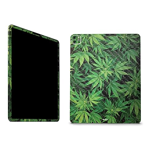 Image of MightySkins Carbon Fiber Skin Compatible with Apple iPad Pro 12.9 inch M2 6th Gen (2022) Full Wrap Kit - Weed | Protective, Durable Textured Carbon Fiber Finish | Easy to Apply | Made in The USA