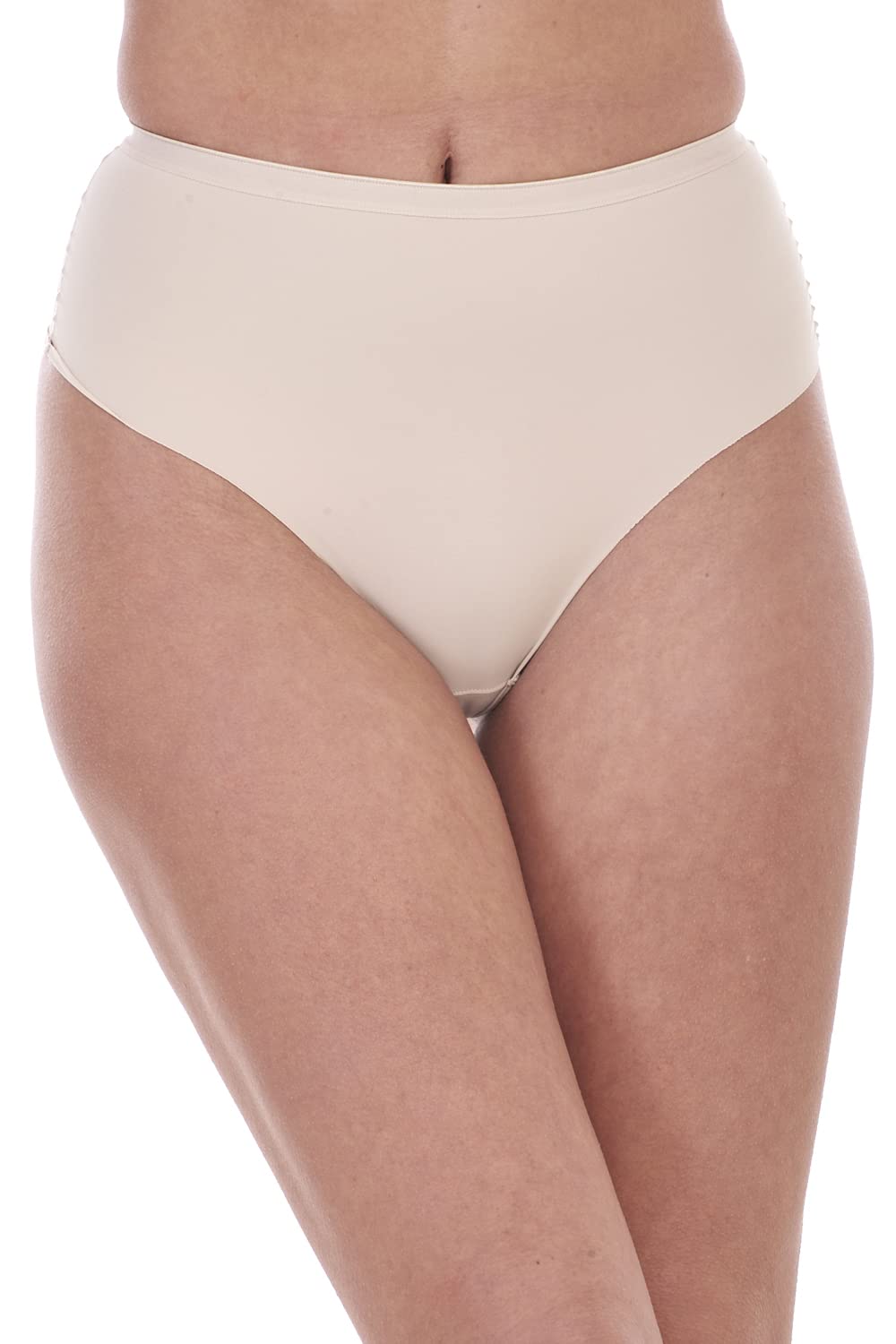 Chicwhisper Women's Beige 2 Pack Light Control Thongs Seamless No Vpl Shapewear
