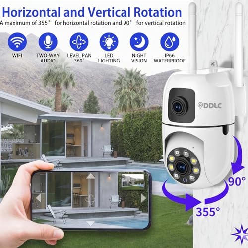 Image of DDLC 4+4MP Smart WiFi PTZ CCTV Camera for Home Indoor | 360 Pan & Tilt | Color Night Vision | Motion Detection | Two-Way Audio | Wireless Security Camera with Mobile App V380 Pro