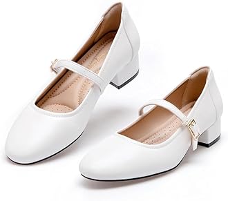hingswink Mary Jane Shoes Women Low Heels Dress Shoes Pumps Low Heel 2 Inch Chunky Heel Mary Janes Pumps with Adjustable Ankle Strap for Women Dressy Casual