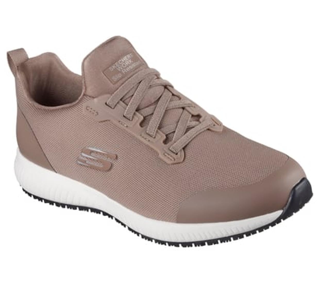 Skechers Men's Taupe Work: Squad Sr - Myton Slip-On Shoes In Size 7 | Textile/Synthetic